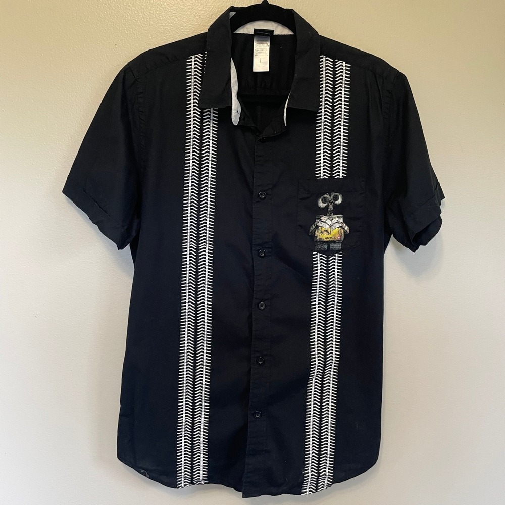 GEEK CHIC Disney Pixar Wall-E Retro Bowling Shirt L Cyberpunk Waste-Pop Dapper
